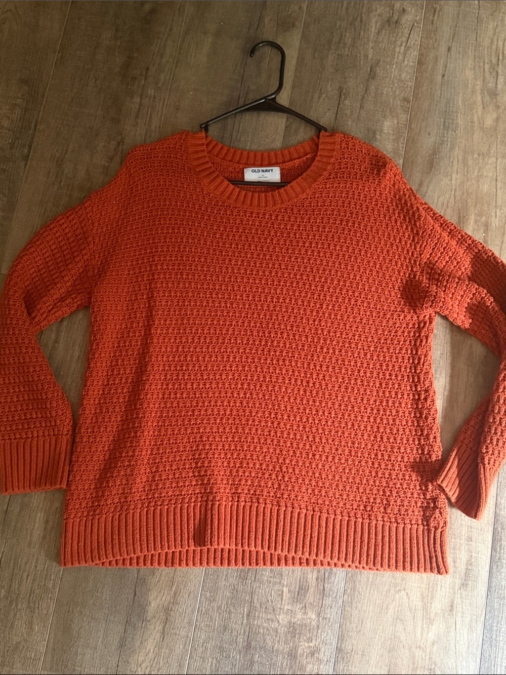 Old Navy Women's Orange Knit Crewneck Sweater
